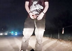 Pee Sprinkler By Car Light In Public????