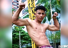 Fantastic Latino boy Marcus Brown with ripped muscles