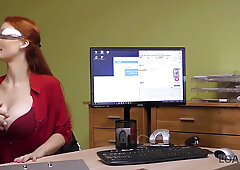 LOAN4K. Redhead with huge hooters has sex for cash with loan agent