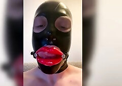 TouchedFetish - Latex Doll Sissy Femboy with Lip Gag & Mask drools