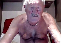 Grandpa show on webcam
