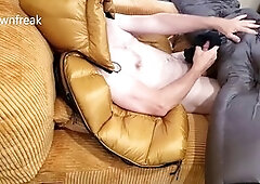 Solo satin sex toy action with a naughty male masturbator