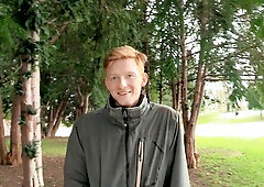 European dude riding a very large penis in POV