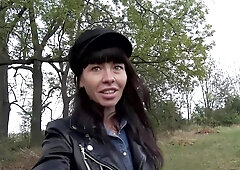Sasha Colibri sucks firm cock and gets properly fucked in the woods
