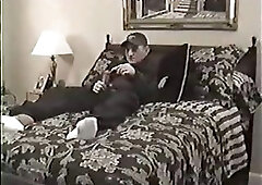 Two gay friends fucking on bed