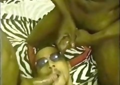 Hot Ebony Guy Giving Head In Threesome