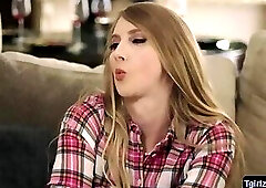 Big assed ts beauty Ryder Monroe worships Lance Harts cock