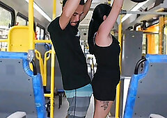 Brunette <censored> on the bus