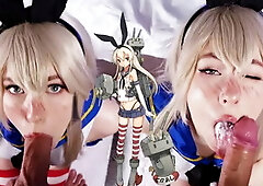 Shimakaze Enjoys a Lewd Inspection by the Admiral