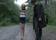 Young Euro girl punished in public