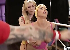 Lucky instructor enjoy threesome sex with his two dancers