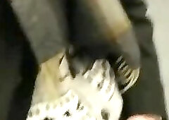 Logan Baxtrum on the subway having fun