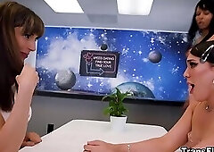 Everyone in the room decides to join in the fun Jenna and Ivory are having