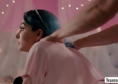 Busty Tbabe barebacked by guy bestfriend