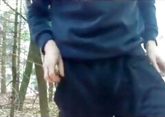 Public Handjob in Forest with Big Cock