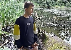 Boy Jerking off in Public Park , I was almost Caught ! &#x2F; Big Dick &#x2F; Cute &#x2F; Fat Cock &