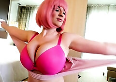 Wet tattooed raven babe Sahron with big boobs masturbates