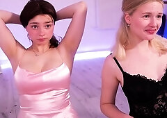 Lesbian with big boobs fucks her blonde sexy GF