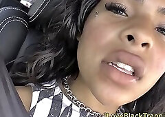 demonicscenery5 Busty ebony tgirl beauty solo toying as