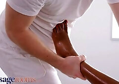 Massage Rooms Carnal oil drenched sex with hot ebony UK chick Asia Rae