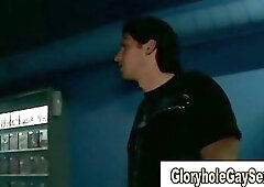 Straight guy tricked into gay blowjob at the gloryhole