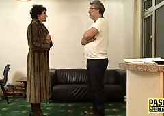 Bound mature submissive gets untied for fuck