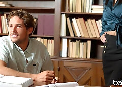 Threesome Sex Whispers In The Library