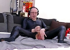 DILF Mike Essex strokes my uncut cock with his huge dick