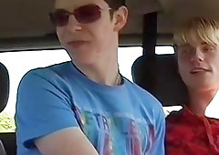 Twinks hardcore threesome van pounding