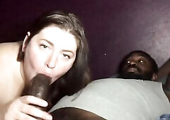 bbw enjoying licking and slurping some chocolate