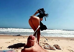 Teen Cutie Public Masturbates on a In nature's garb Beach, fondles Feet, and Chap jerks off Rod and Cums