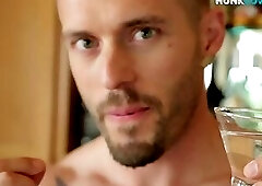 Tattooed sturdy amateur jerks in solo until shooting sperm