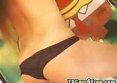 Hot Tranny Striptease and Jerks her Cock