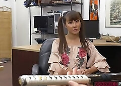 Busty asian Tiffany Rain worships Shawns dick