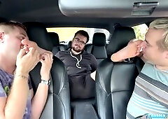 car ride, foot threesome