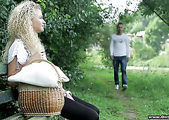 Torrid picnic gal Angel Diamonds wanna ride strong cock outdoors today