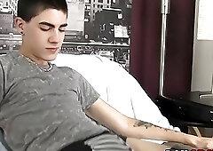 Inked young gay fucks shy twink after BJ