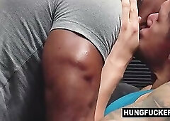 Hunk Zander Woods loves the taste of Sean black cock. Deepthroats the white bottoms hard-on, loud