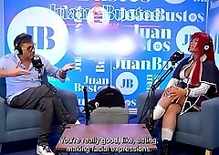 Multiple orgasms of Evybubbles COSPLAY riding the sybian on Juan Bustos Podcast