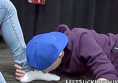 Teen guys perfect feet licked and cock sucked before anal