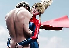 Supergirl Squeezes a Beggar's Knob