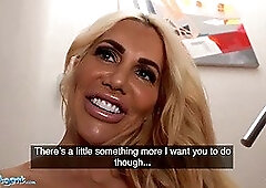 Blonde Aussie Tori Cummings fucked on the office stairs