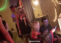 Sexy students 18+ celebrate Halloween scene 2