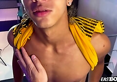 Thiago Moreira gets a steamy handjob in hot gay audition