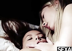 Breathtaking lesbian babes have kinky belt-on sex with multiple orgasms