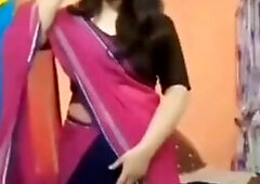 Gouthami reddy manthena removing saree & blouse showing Nude sexy boobs in bedroom