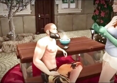 The Blissful Simmers Eros and Flora sneak away for a wild picnic table orgy