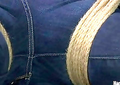 Babe got all tied up no escape for her BDSM
