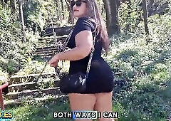 I was taking a car ride when I saw a gorgeous voluptuous rubua woman in a hawt short suit walking throughout the woods, I decided to talk to her and i