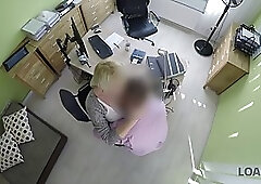 Desperate blonde would do anything to get the loan she needs, including having sex with her agent